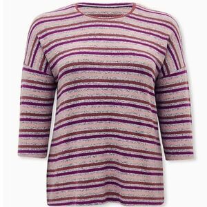 Torrid Super Soft Striped Multi Coloured Top